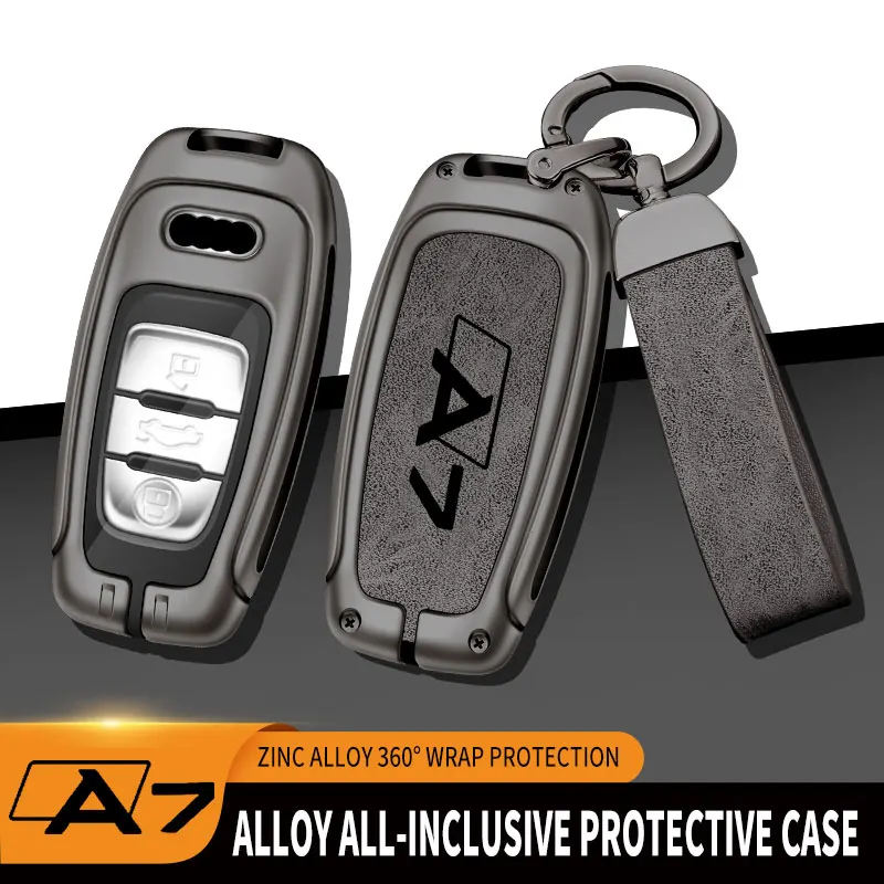 

Metal leather Car Remote Key Case Cover Holder Shell Fob For Audi A7 Q3 A3 S4 B7 B8 A6 A5 A4 A8 Q5 S5 S6 Q7 Accessories