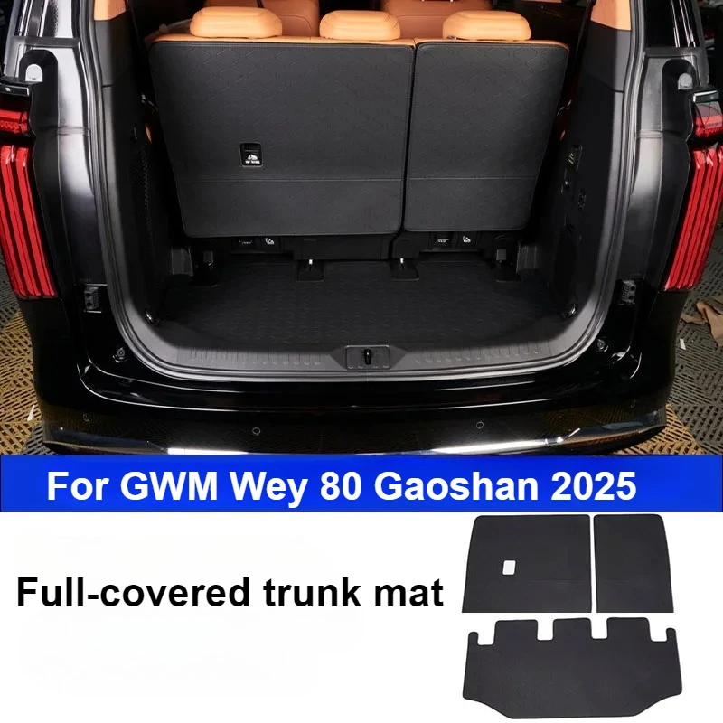 Фото Для GWM Wey 80 Gaoshan 2025 коврик для багажника, специальный коврик для багажника, трехрядный защитный коврик для спинки сиденья, аксессуары для интерьера №1