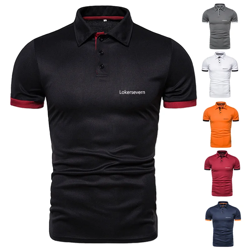 

Lokersevern Men's Summer Short-sleeved POLO Shirt Casual Beach Short-sleeved Fashion Printed Top