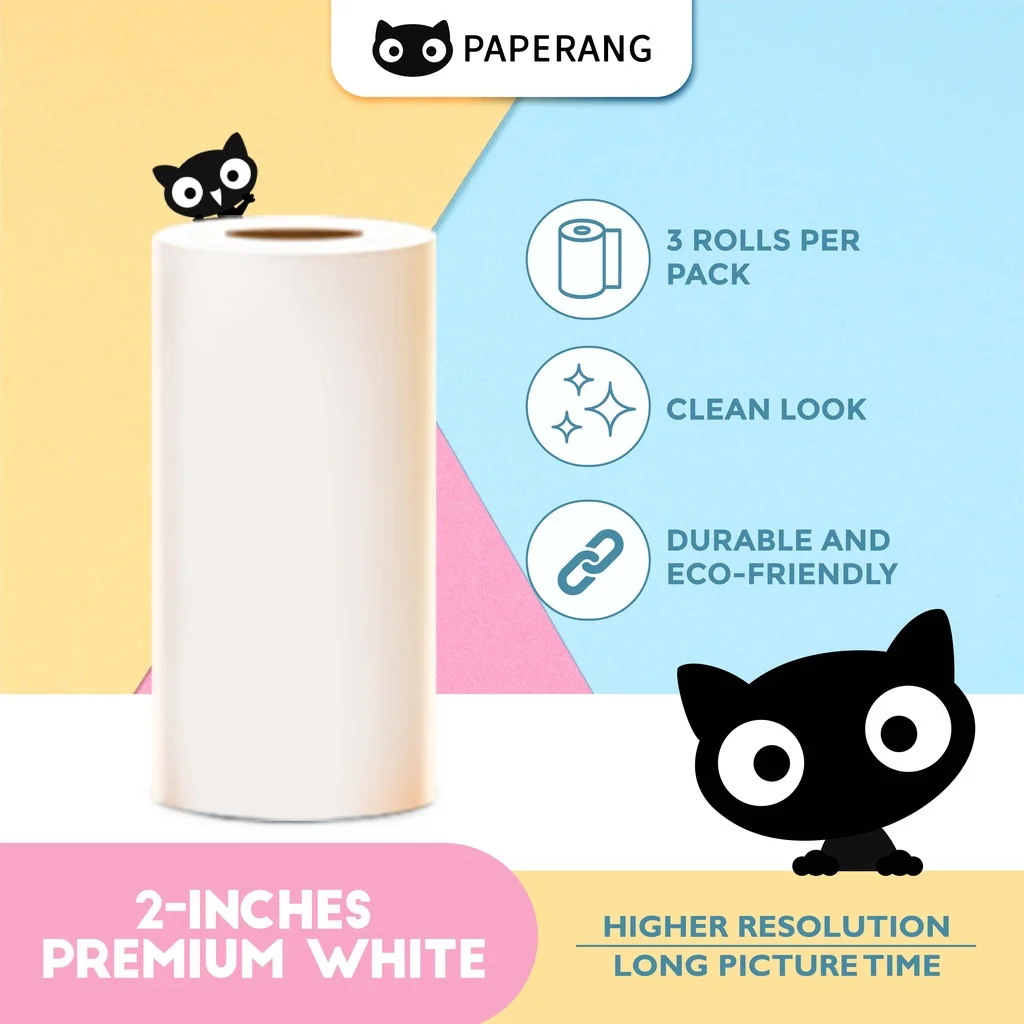 Paperang Official 10-Year Premium Paper Roll 57mm Thermal Paper for P1 P2 P2S DIY Mini Pocket Portable Printer
