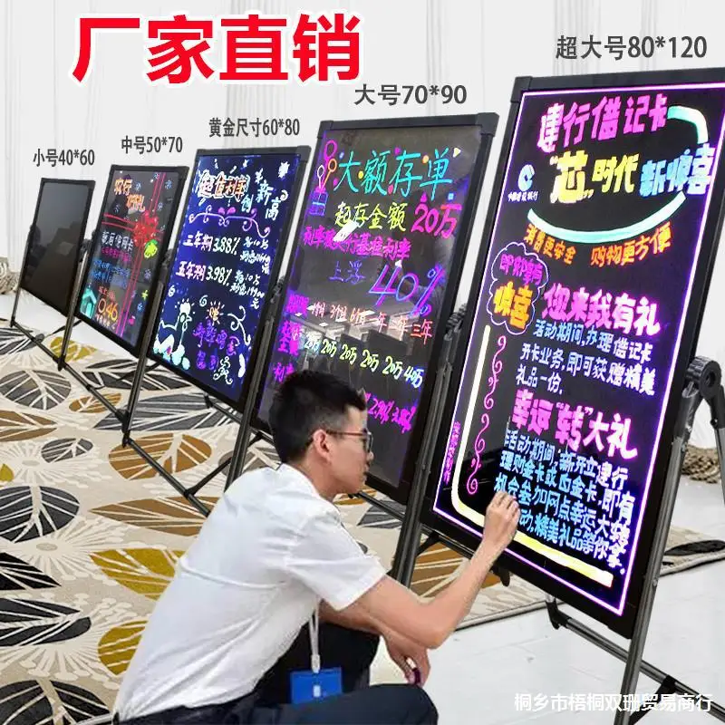 

Led Electronic Fluorescent Board Advertising Board Illuminating Blackboard Advertising Board Display Card Player Writing Doorway