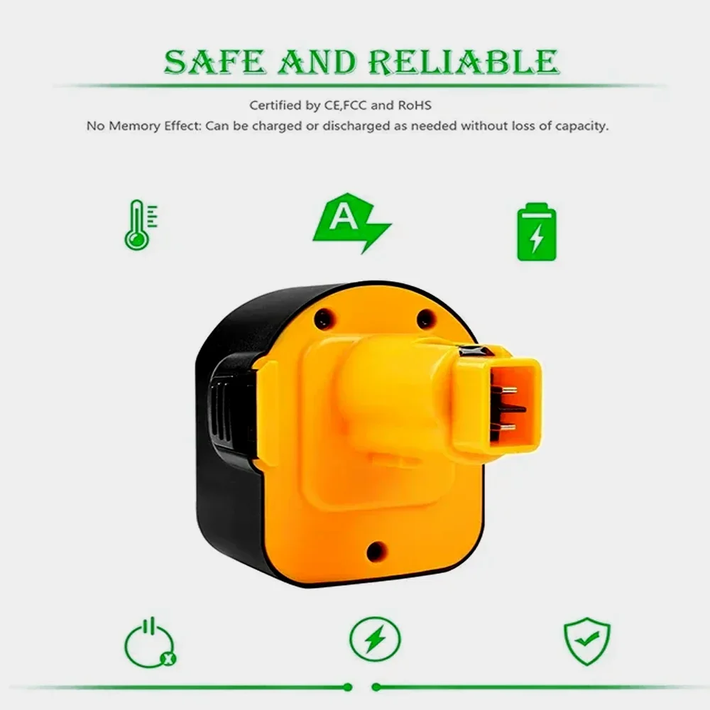 Аккумулятор для инструментов 12 В 9800 мАч Dewalt DC9071 DE9037 DE9071 DE9075 DW9071 DW9072 DW9074 DC727 DC756 DC980