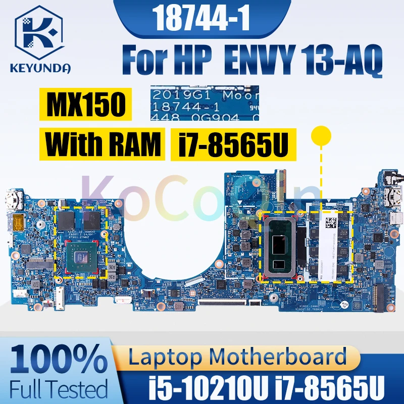 

18744-1 For HP ENVY 13-AQ Notebook Mainboard i5-10210U i7-8565U MX150 L53411-601 L53413-601 Laptop Motherboard Full Tested