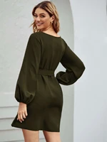y2kautumn fashion sexy solid turtleneck skinny mini dress women rib knit keep warm long sleeve slim dress streetwear