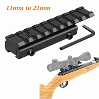 11mm dovetail to 21mm picatinny weaver rail convert mount adapter low profile scope mount riser rail base hunting gun accessory