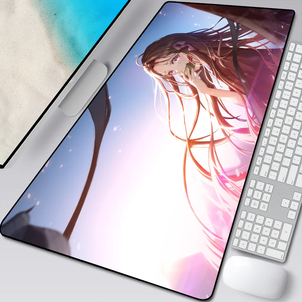 

Коврик для мыши XL с аниме «рассекающий демонов», Настольный коврик для компьютерных игр с HD-печатью и блокировкой по краю, XXL90x40cm, Csgo