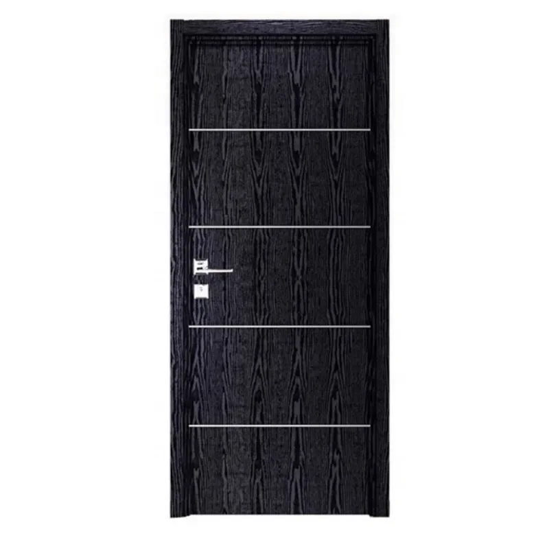 

Hign-end quality internal solid oak wood veneer door inlay stainless door modern interior bedroom door designs