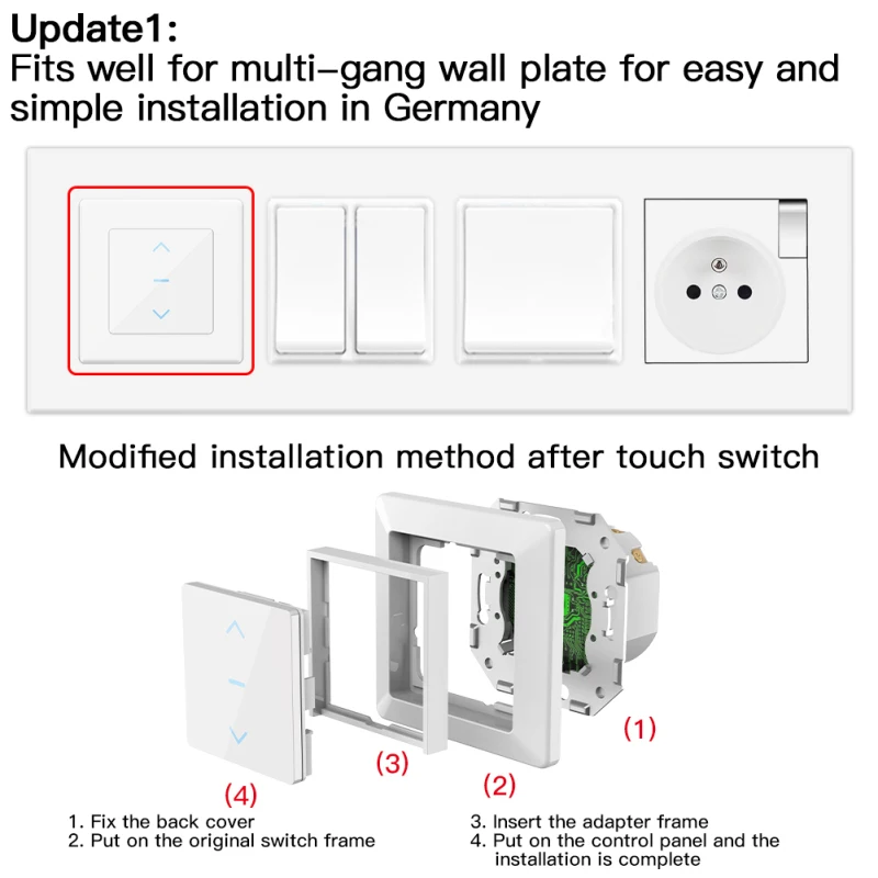 Aubess WiFi Smart Curtain Switch Touch Design For Motorized Curtains And Roller Blinds Work With Tuya SmartLife App Alexa Google |