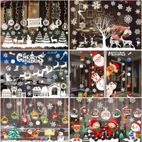 christmas window stickers merry christmas decorations for home christmas wall sticker kids room wall decals new year stickers