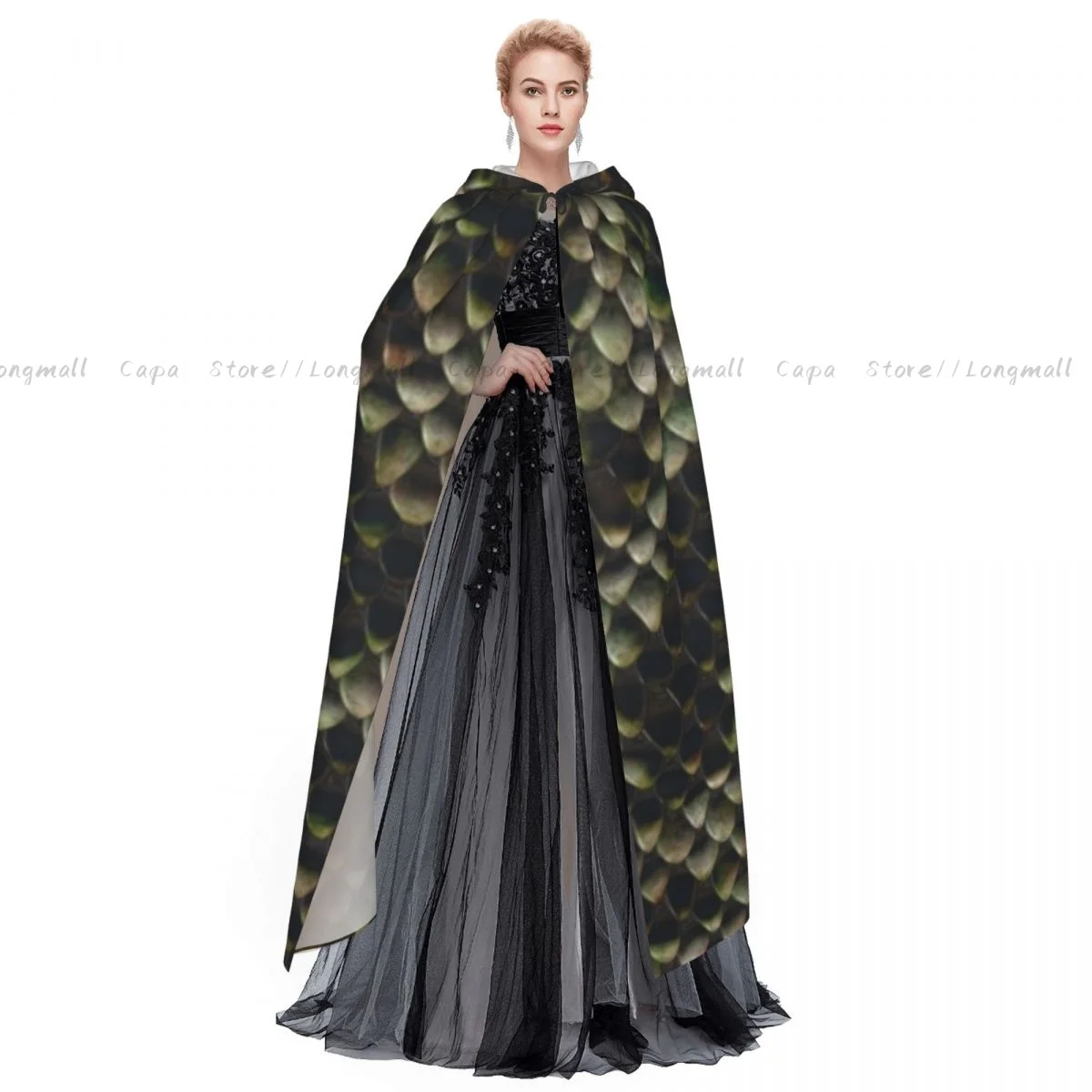 Текстура змеиной кожи плащ с капюшоном пальто костюм для косплея на Хэллоуин