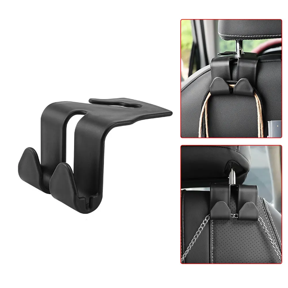 

2x Car Headrest Back Seat Hook Interior Seat Hanger Vehicle Organizer Holder for Handbags Purses Coats Grocery Bag Universal