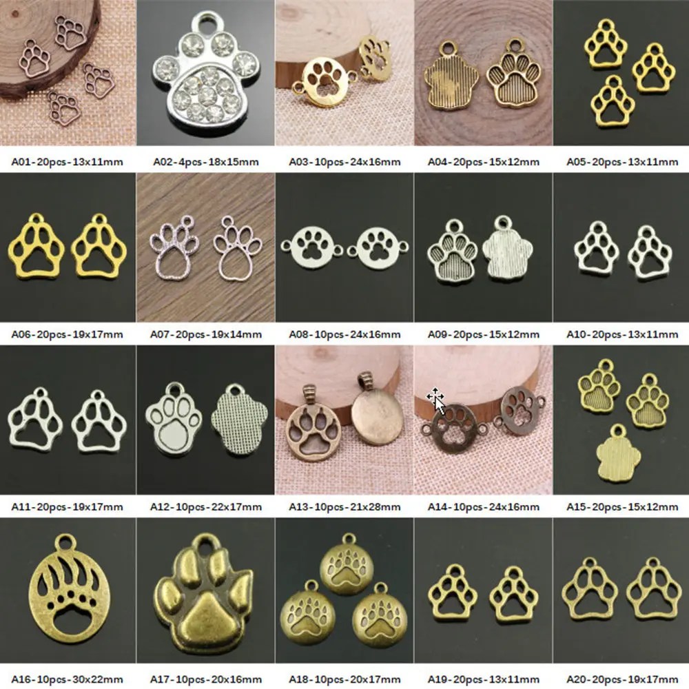 

New Arrival Dog Paw Bear Paw Charms For Jewelry Making Gifts For Women