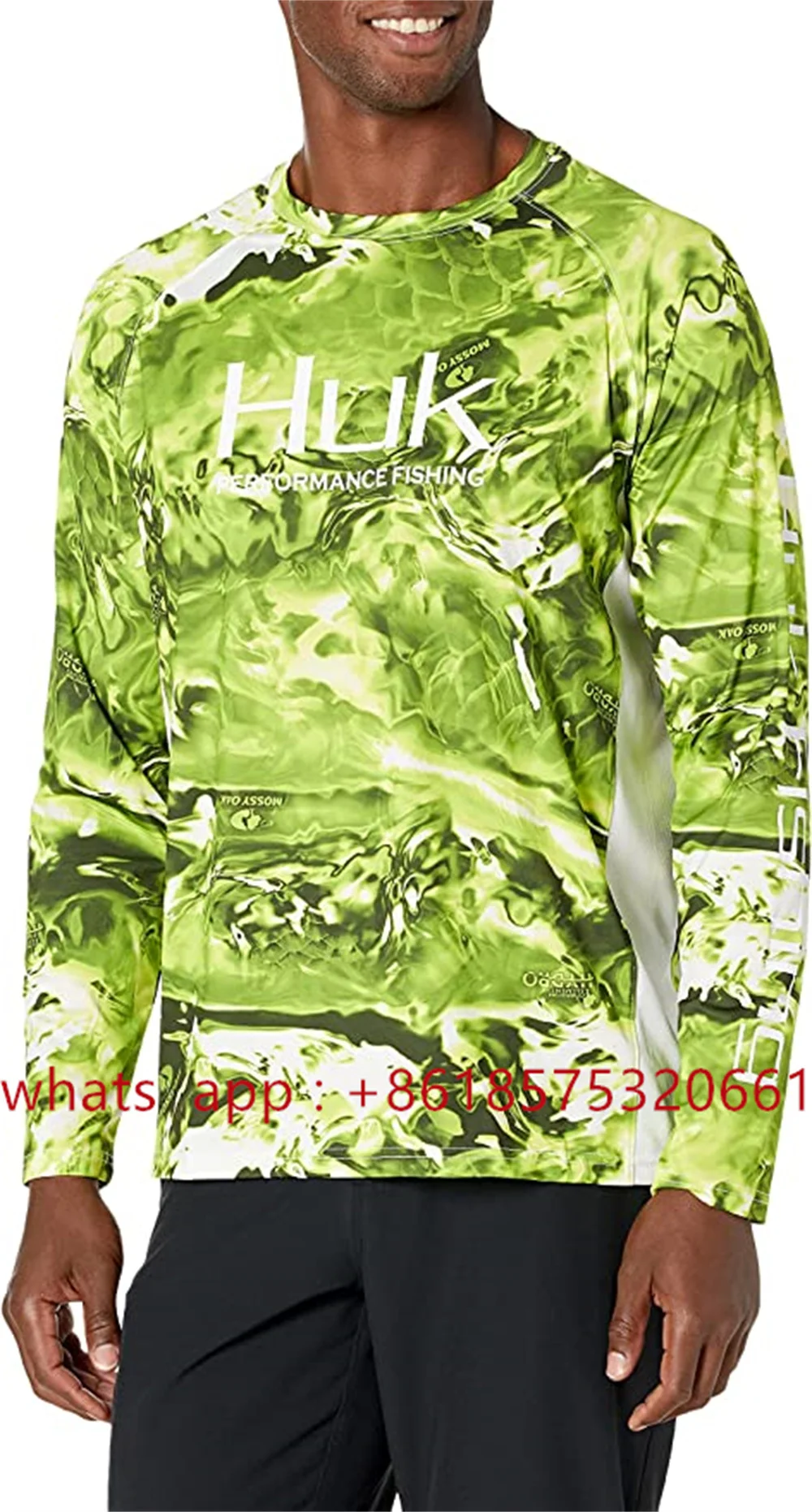 

HUK Men's Pursuit Camo Vented Long Sleeve 30 UPF Fishing Shirt Sun Protection Shirts Roupa De Pesca Breathable Fishing Clothing