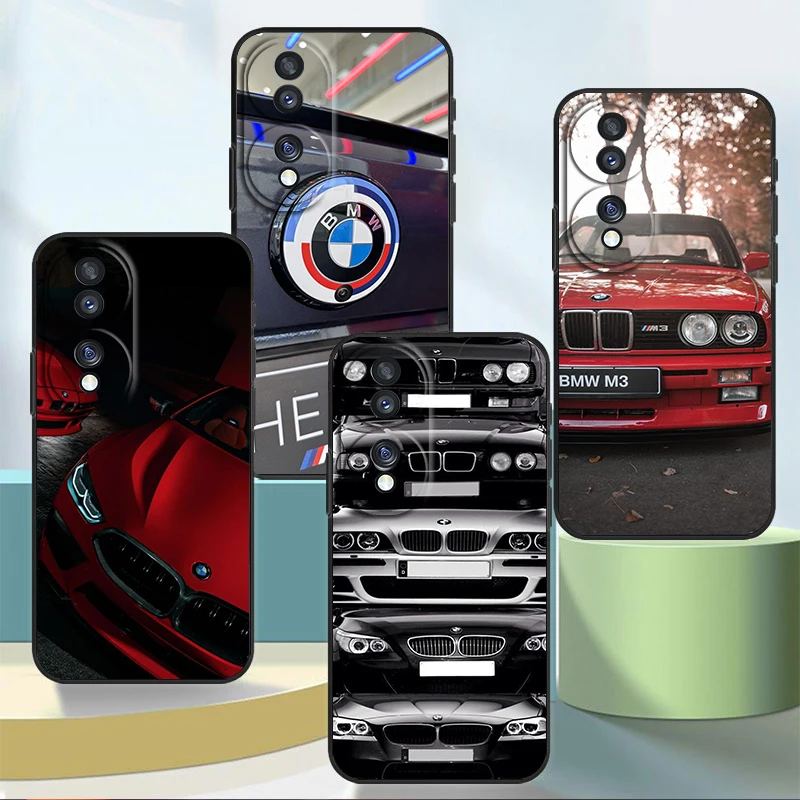 

BMW Sports Luxury For Honor 80 70 60 50 30 20 20 10 9 9X 9A 9C X8 8A Pro Plus Lite 4G 5G Silicone Black Phone Case Coque Capa