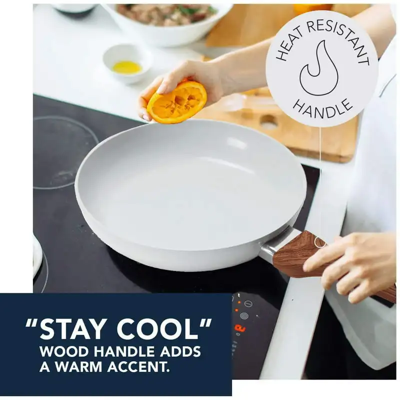 

8 inch & 11 inch Frypan with Wood Handle and Aluminum Body – Gray