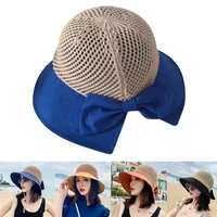 simple foldable wide brim floppy girls straw hat sun hat beach women summer hat uv protect travel cap lady cap female lady cap