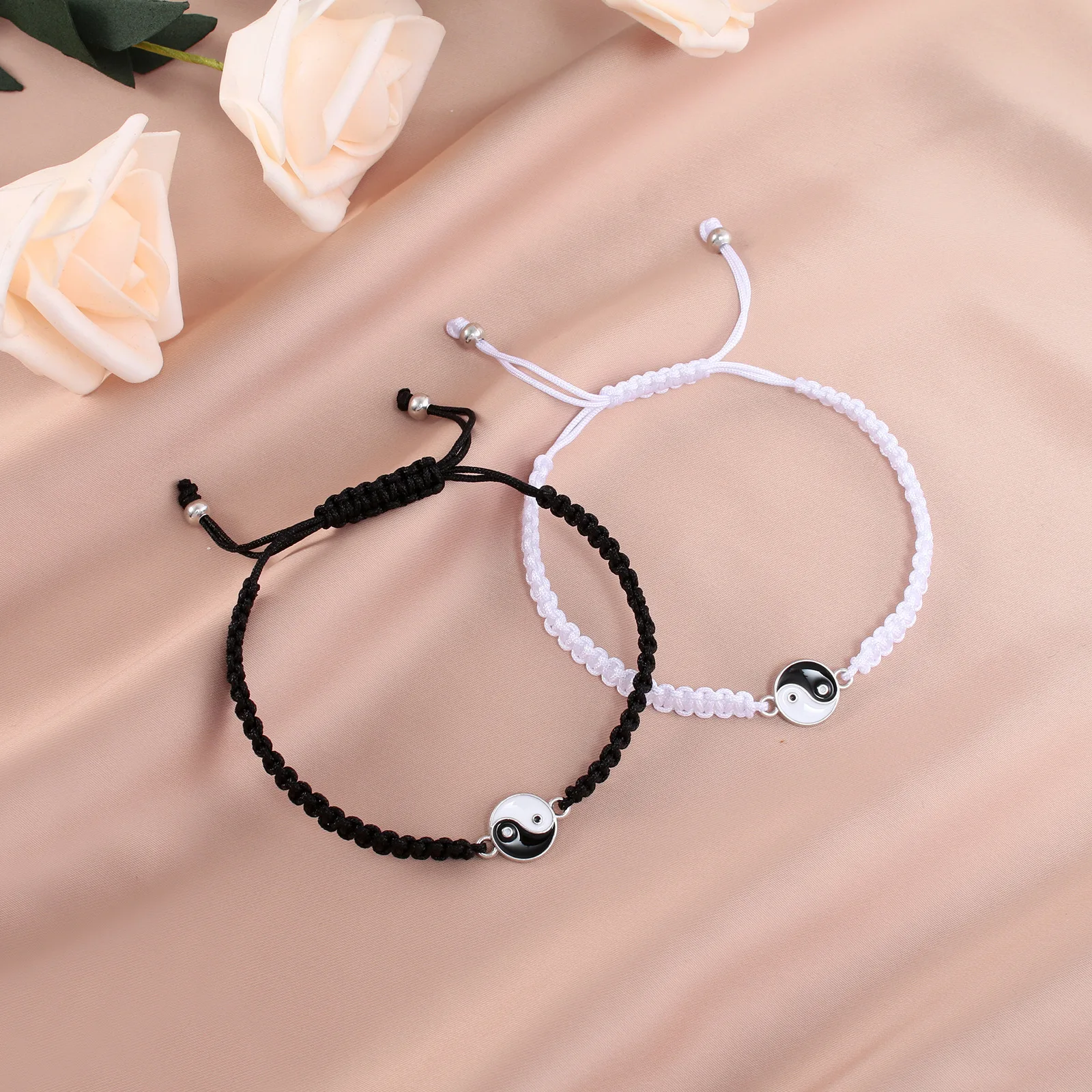 

New Fashion Tai Chi Couple Bracelet For Women Men Lovers Yin And Yang Handmade Braided Bracelet Adjustable Jewelry Accessories