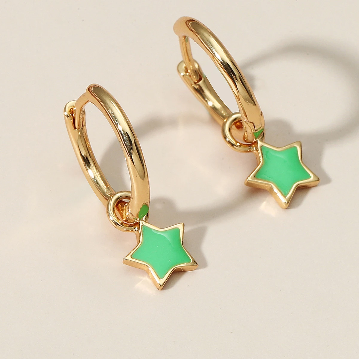 

2022 Модные Изящные серьги-подвески в виде пентаграммы для женщин корейская мода простые серьги-кольца для пирсинга для девушек ювелирные из...