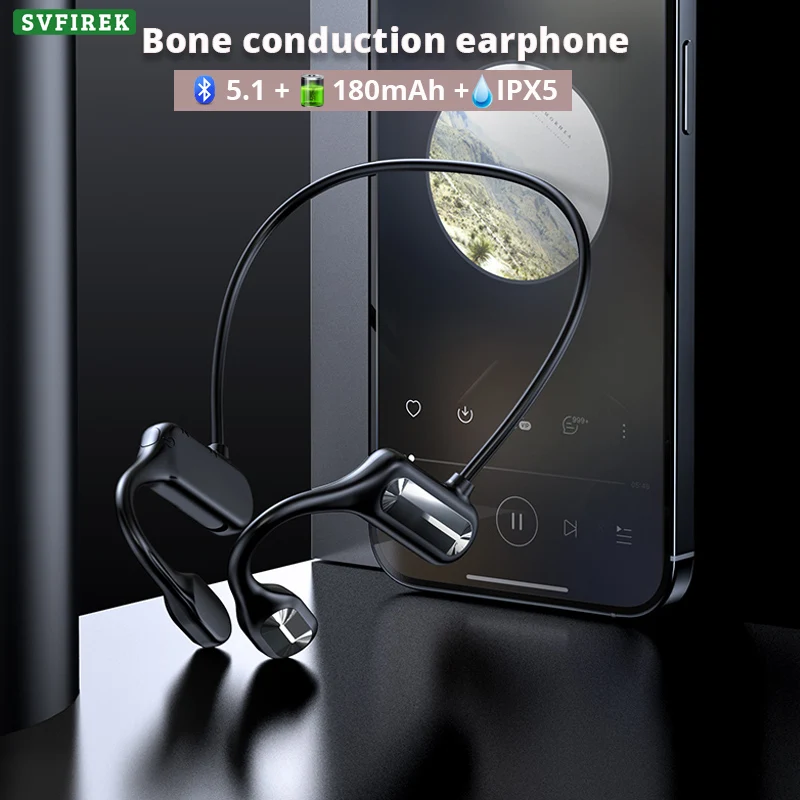 

Bone conduction bluetooth earphone Wireless Earphones Sports Bluetooth earbuds with Microphone