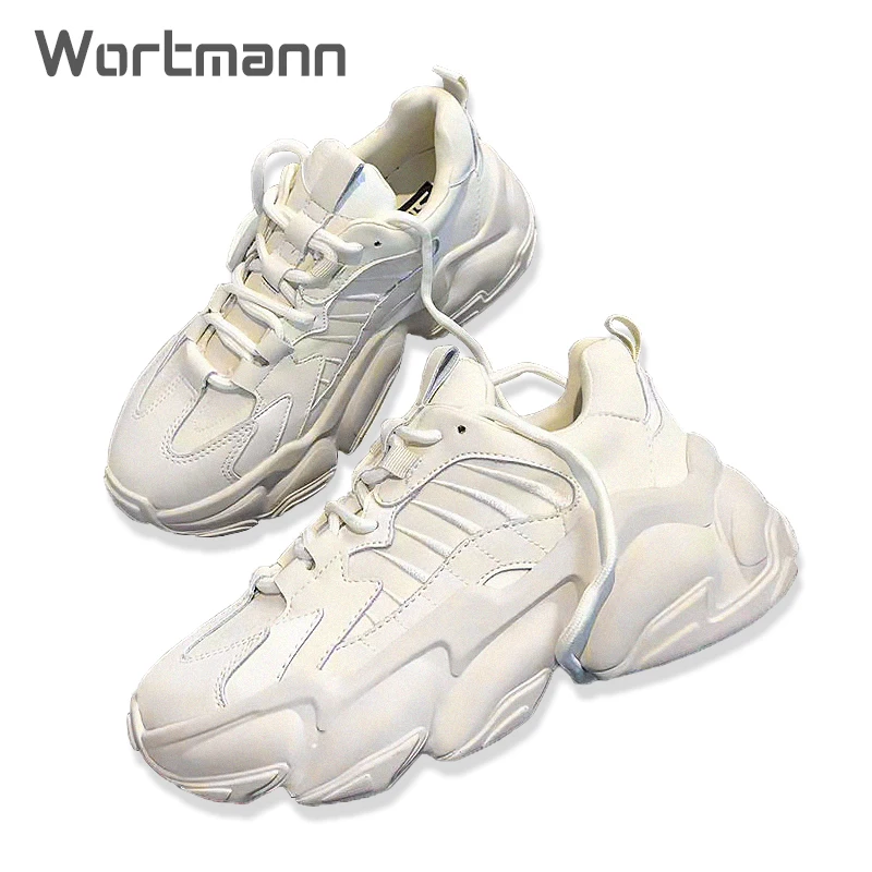 

2023 Wortmann Black Shoes Women's Comfortable Student Versatile Thick-Sole Shoes New Spring And Autumn Student Sneakers Trend