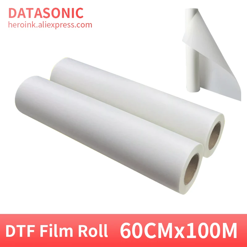 DTF рулонная пленка 60 см x 100 м ПЭТ пленка прямая печать пленка для одежды Тепловая бумага печать горячая/холодная пленка 30 см