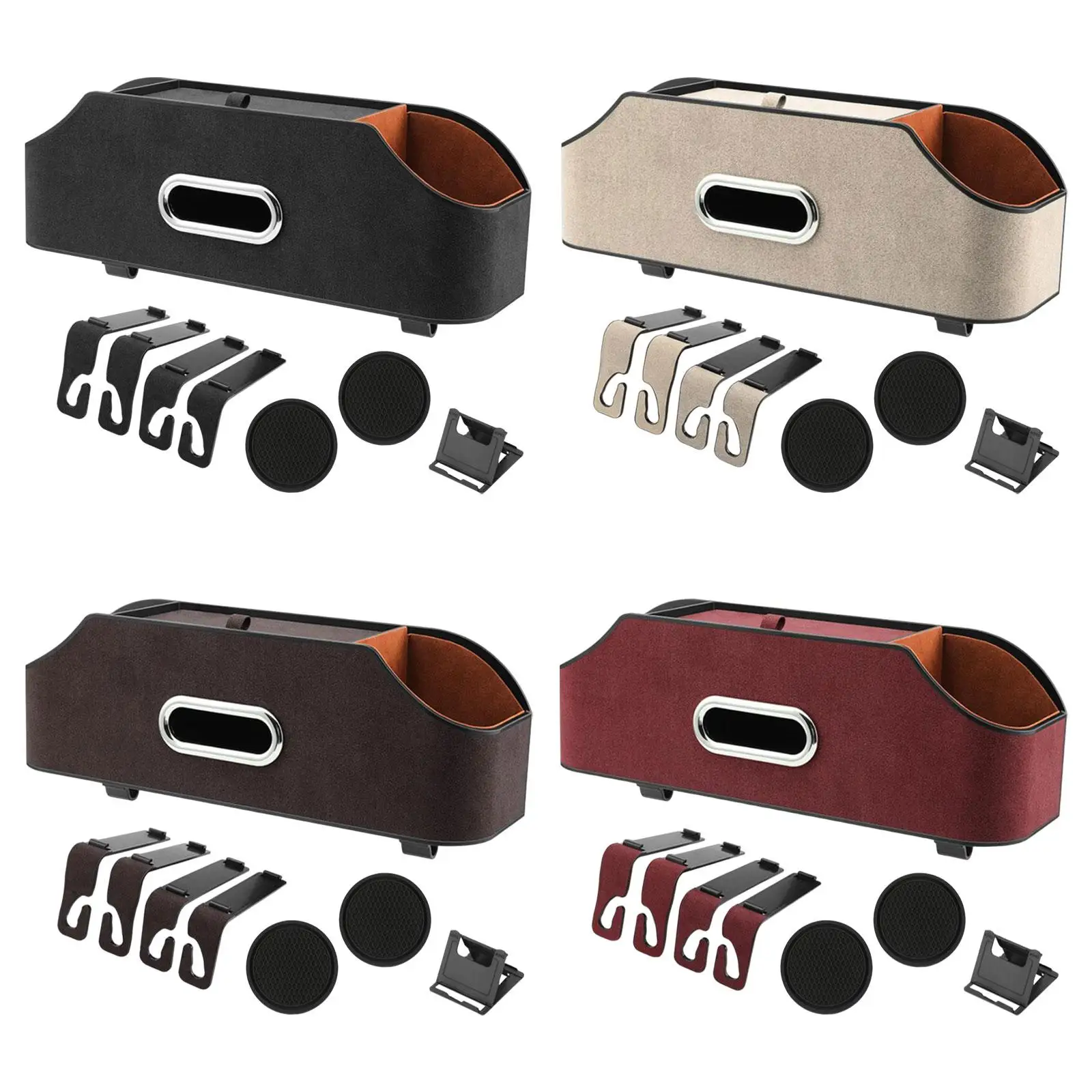 

Car Headrest Back Seat Hanging Box Cup Tissues Storage for Children and Adults Partition Design 13.7x4.7x3.7inch Multifunctional