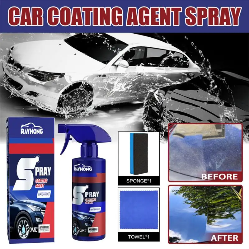 

120ml RAYHONG Quick-acting Coating Spray Car Nano-ceramic Coating Agent Car Scratch Repair Glass Hydrophobic Coating Care