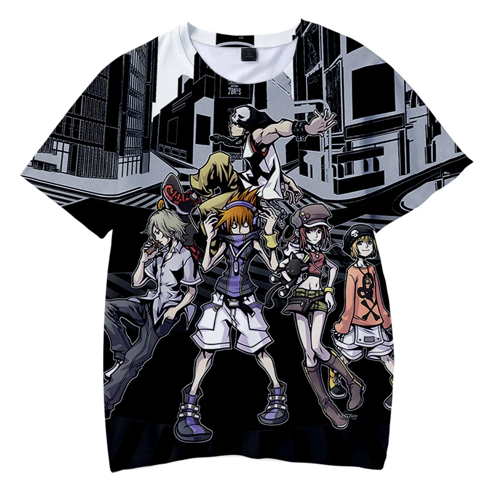 

The World Ends with You 3D Printed T-shirts Women Men O-Neck Short Sleeve Tshirt Anime Casual Harajuku Summer Clothes