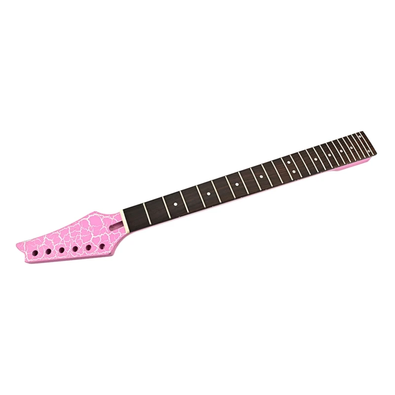 

Pink Burst Crack Guitar Neck Replacement 24 fret Electric Guitar Neck DIY Guitar Repair Accessory Rosewoods Fingerboard