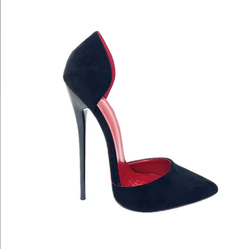 Женские туфли FHC на высоком каблуке 16 см мужские летние из флока с перекрестной