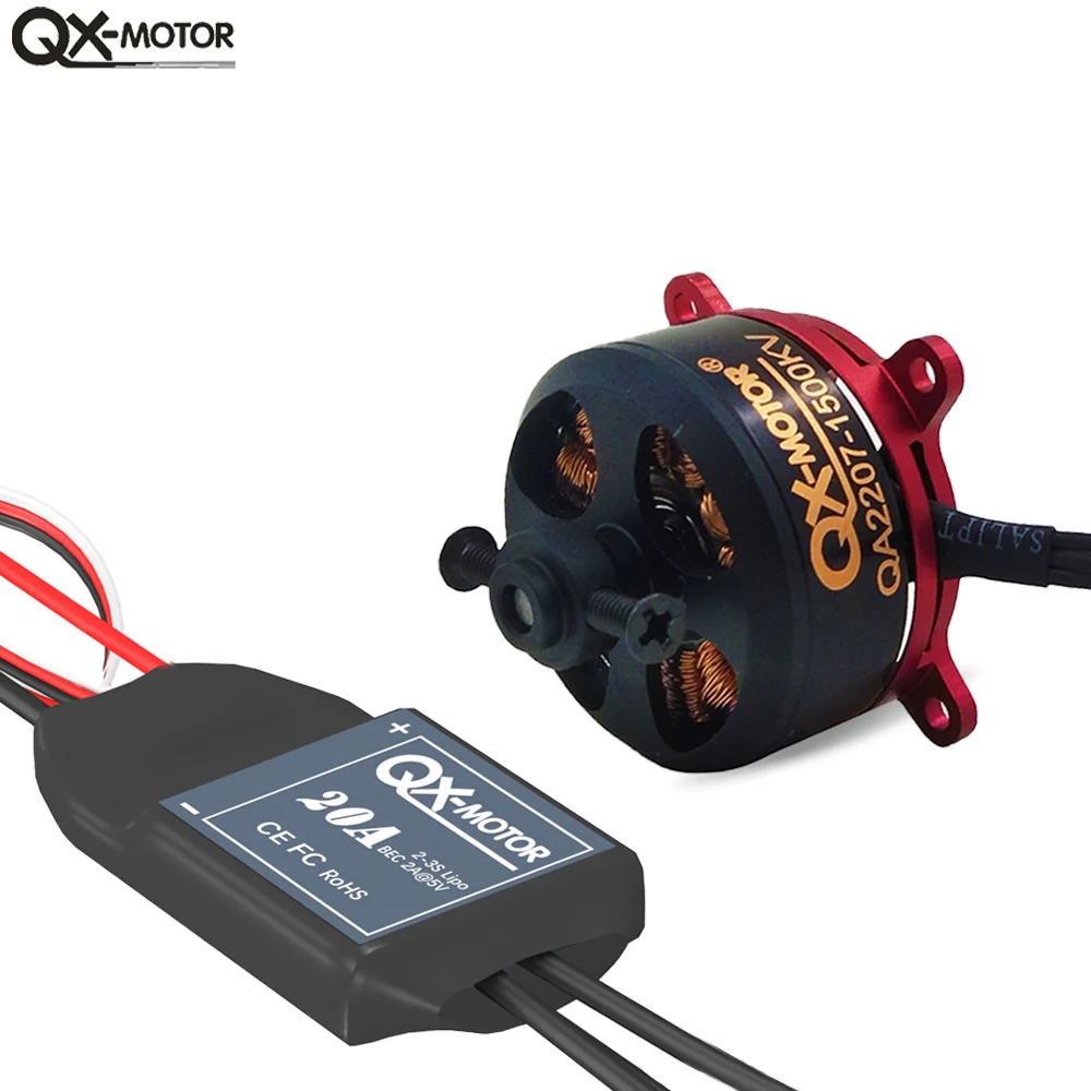 QX-MOTOR QA2207-1500KV Бесщеточный двигатель с QX-20A 3S ESC для игрушечных деталей