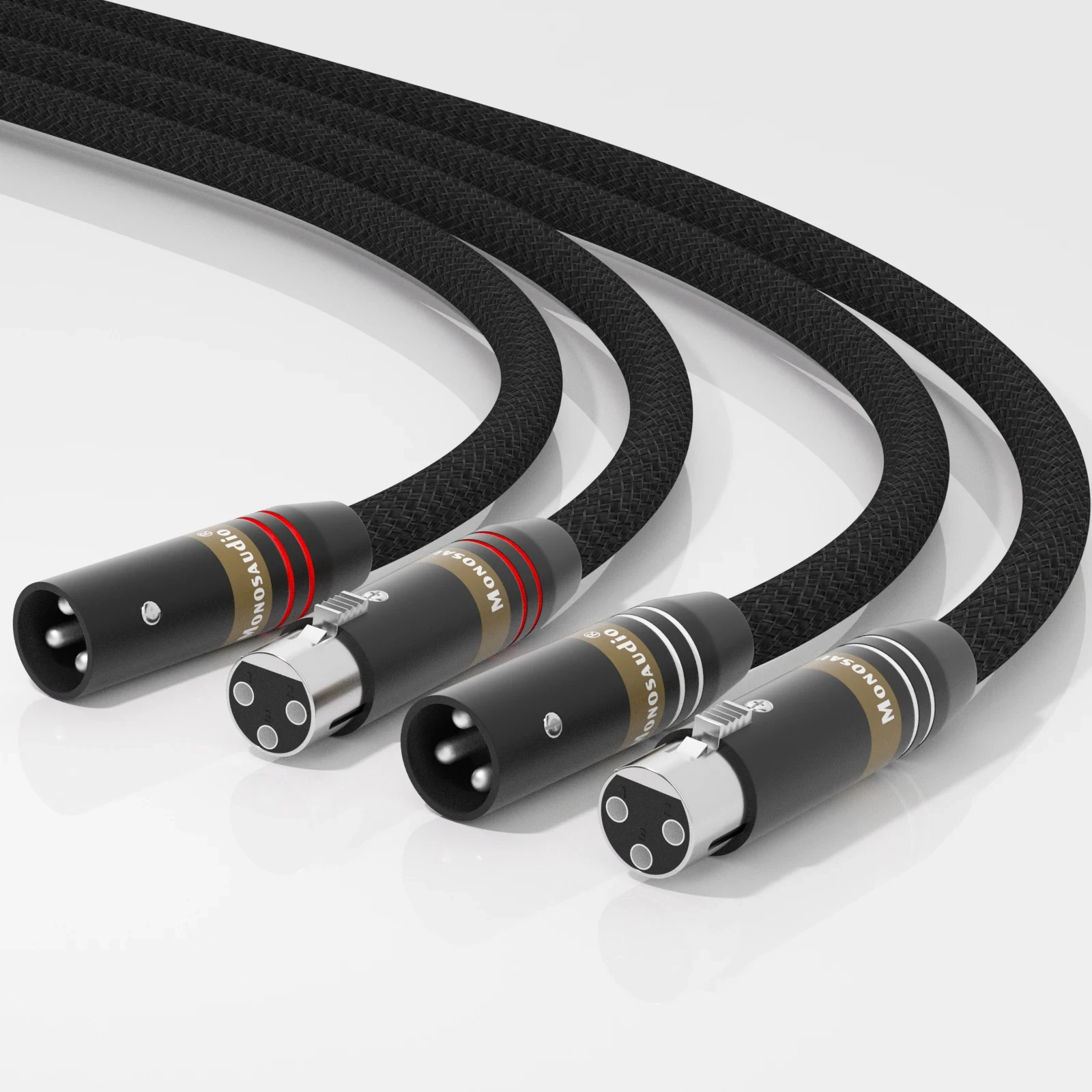 Соединительный кабель Monosaudio A202X2G 4N посеребренный OFC медный XLR с позолоченным