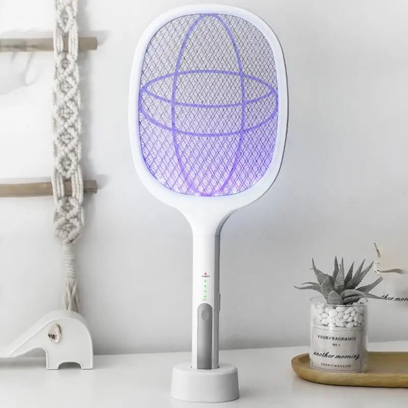 

Two-in-One Mosquito Killer Lamp Electric Shocker 365nm UV Light Bug Zapper Trap Flies Insect USB Rechargeable Summer Fly Swatter