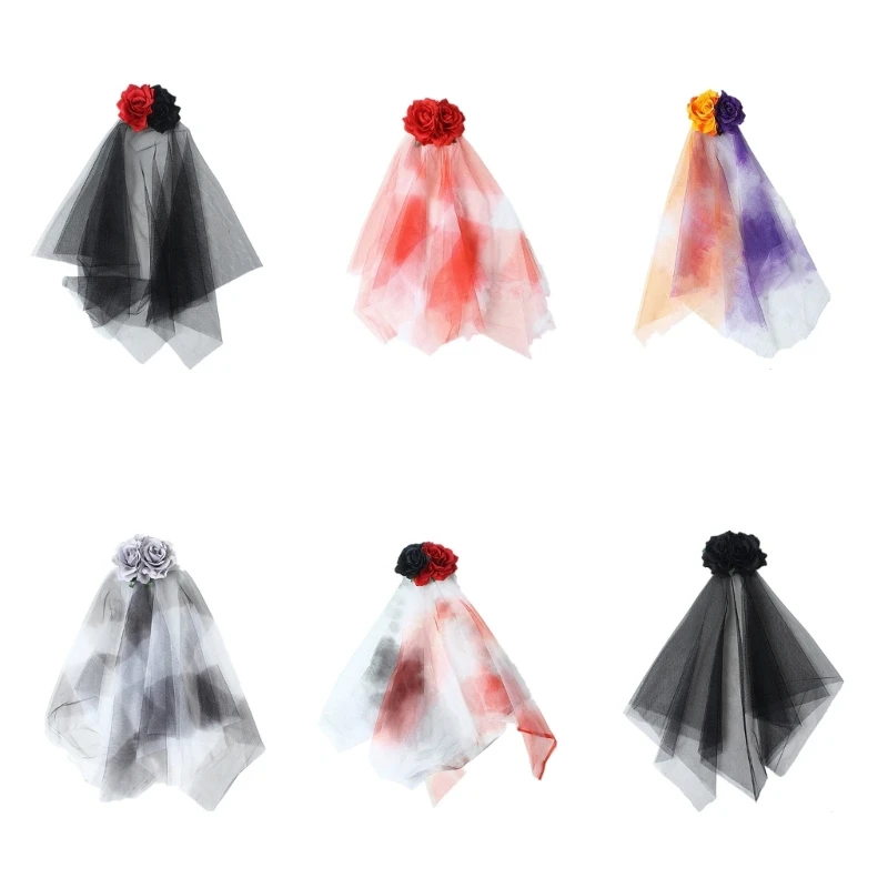 

28TF Wedding Hairpin Multi Color Bridal Yarns Flower Edge Elegant Bride Supplies