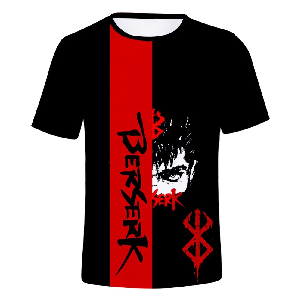 

New Berserk T-Shirts Anime Manga Swordsman Guts 3D Print Streetwear Men Women Fashion Oversized T Shirt Harajuku Kids Tees Tops