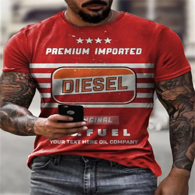 

Men's Summer Personalized T-shirt American Vintage Oversized Loose 3d Printing Polyester Comfortable Breathable Pullover