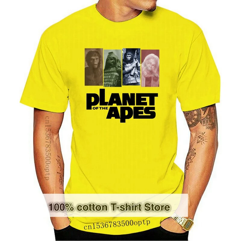 

Planet Of The Apes 1968 Movie Poster Men'S T Shirt Monkey Montage Vintage Humorous Tee Shirt