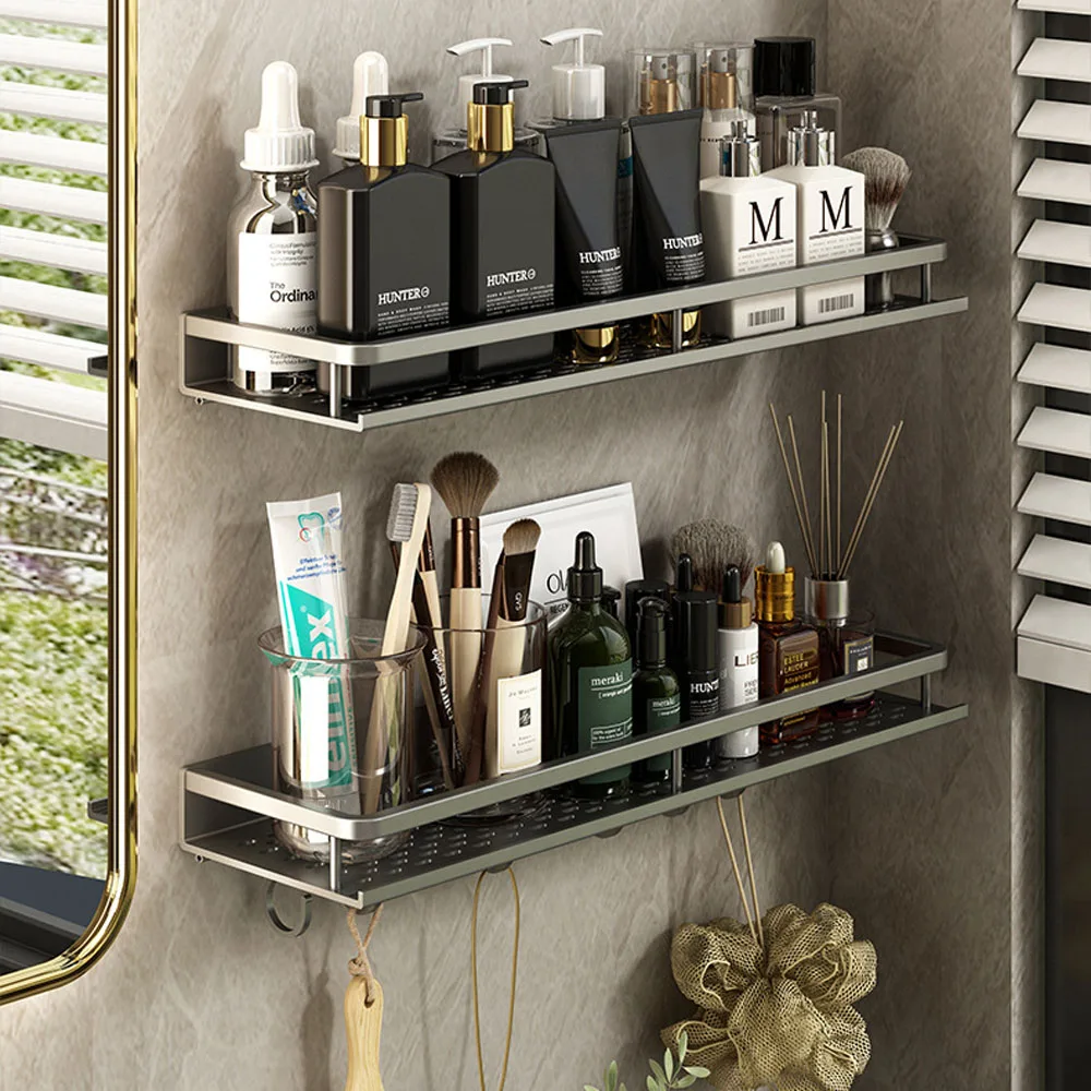 

Bar Hook Shelves Storage Bathroom Aluminum Grey Corner Towel Towel Shampoo With Rack Holder Shelf With Space Rack Gun Kitchen