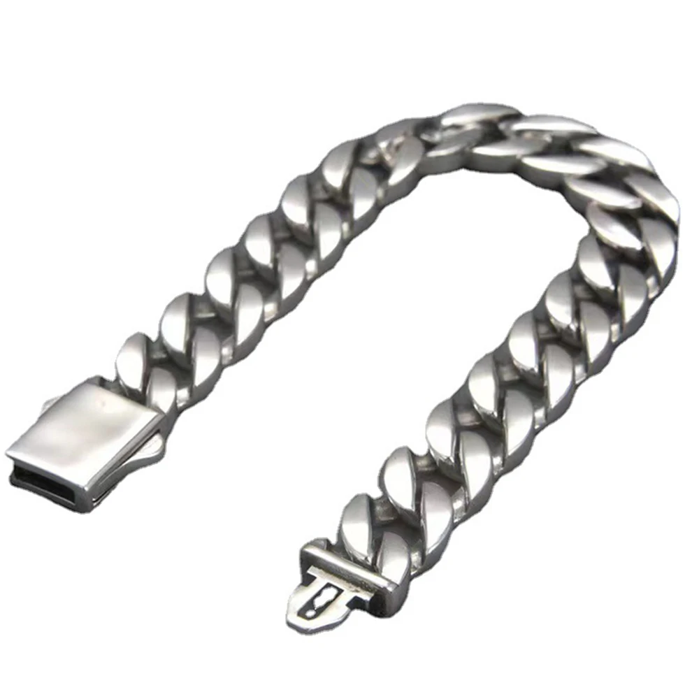 Браслет мужской из серебра 13 мм 20 см/18 см