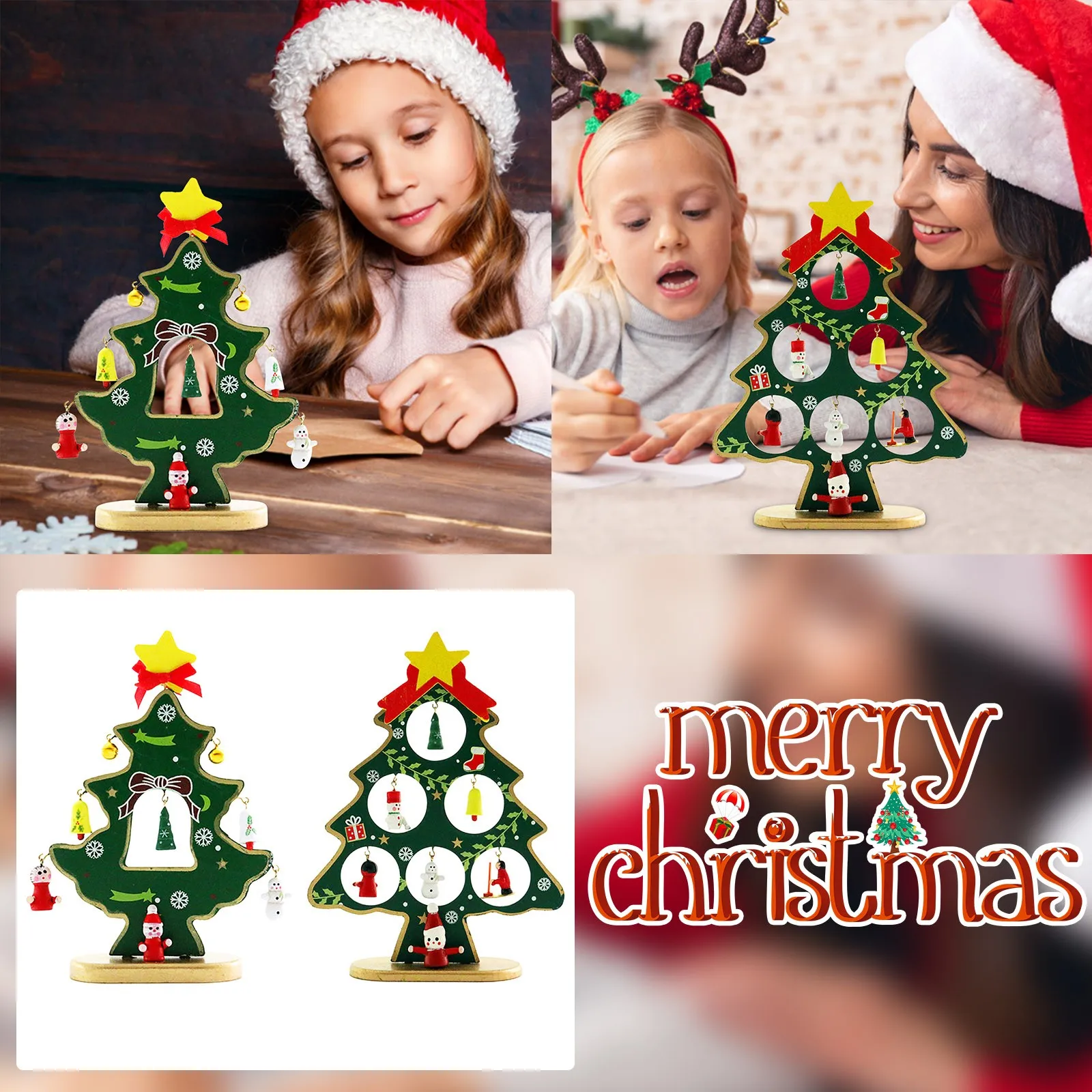 

Рождественские украшения, рождественская елка, Санта, снеговик, деревянные украшения, подходят для стола, окна, коридора