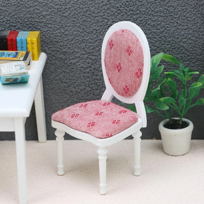 

Lovely 1:12 Dollhouse Mini Furniture Decor Simulation Wood Chair Toy for Girls