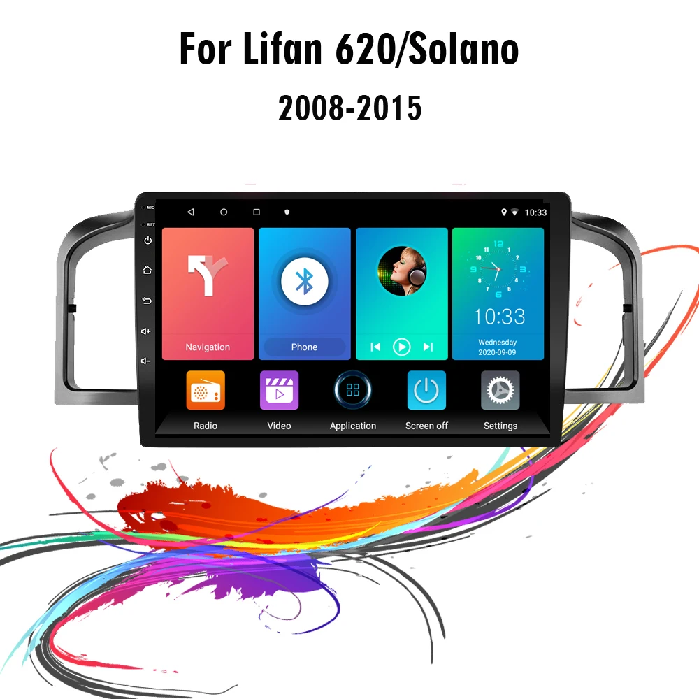 

For Lifan 620 Solano 2008-2015 9 Inch 2 Din 4G Carplay Car Multimedia Player Android Wifi GPS Navigation Head unit With Frame