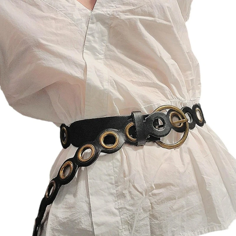 

Brown Waist Chain Grommet Cowgirl Belt for Women Prom Banquet Club Party for Jeans Dresse Club Bar Multiple Rings