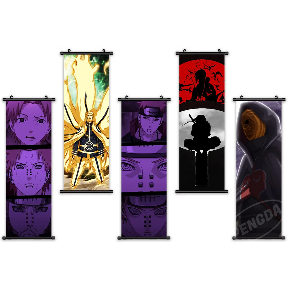 

Wall Art Classic Plastic Scroll Japan Anime Hanging Painting Canvas Naruto Poster Character Picture Print Home Decor Kids Room