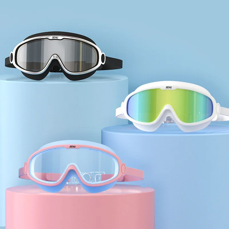 Swimming Goggles Big Box Waterproof anti-fog Hd Transparent Lens Comfortable Adult Men And Women Swimming Glasses
