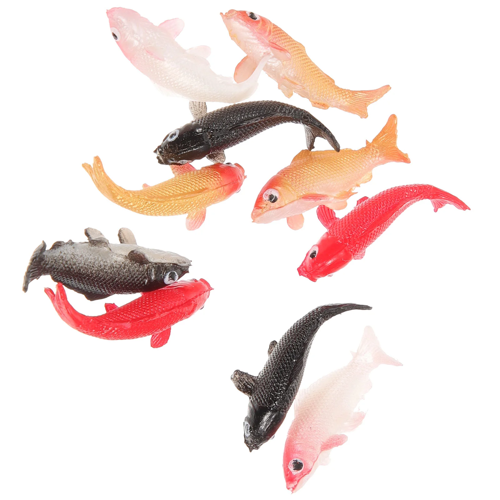 

10pcs Small Carp Figurines Miniature Fish Models Sea Animals Toys Dollhouse Accessories(1:12 Scale)