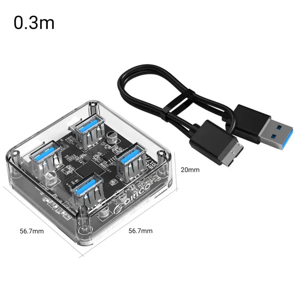 

USB-разветвитель ORICO на 4 порта USB 3,0 светодиодный светильник кой, 5 Гбит/с