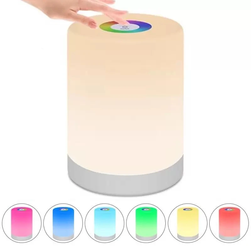 

Night Lights Rechargeable Smart LED Touch Control Induction Dimmer Intelligent Bedside Lamp Dimmable RGB Color Change with Hook