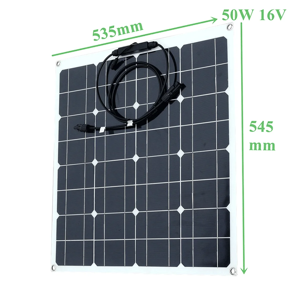 Солнечная панель 50 Вт 4x4 ячейки 18 в легкая PV высокомощный модуль солнечной