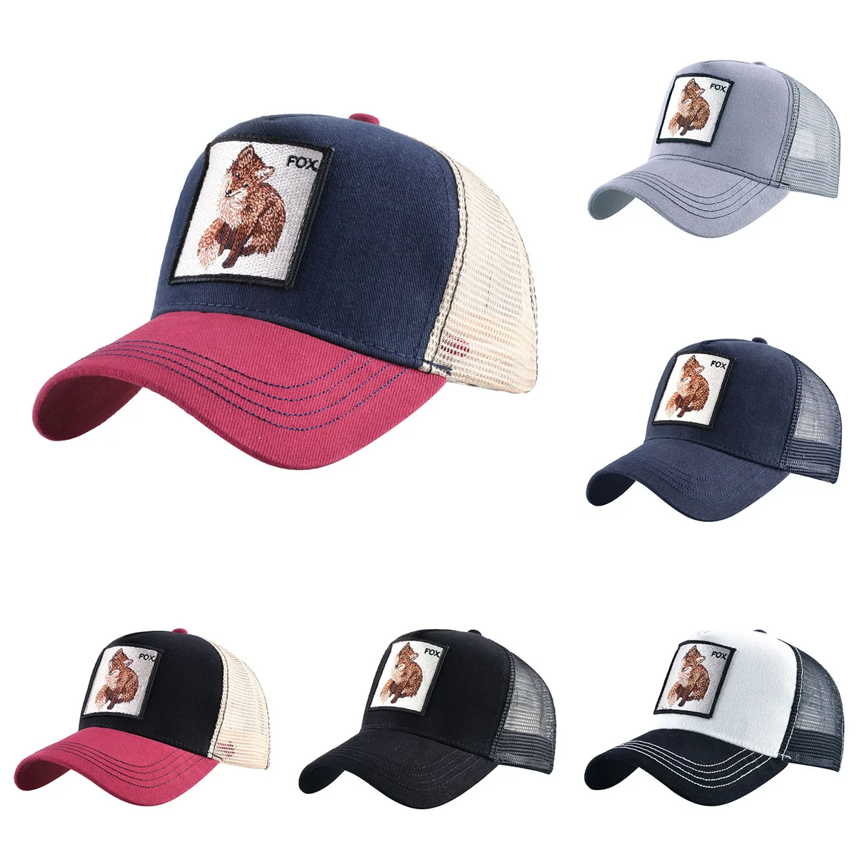 Men's Net Hat Unisex Outdoor Printing Animal Farm Truck Driver Baseball Cap Four Seasons Adjustable Hip Hop Dad Hat